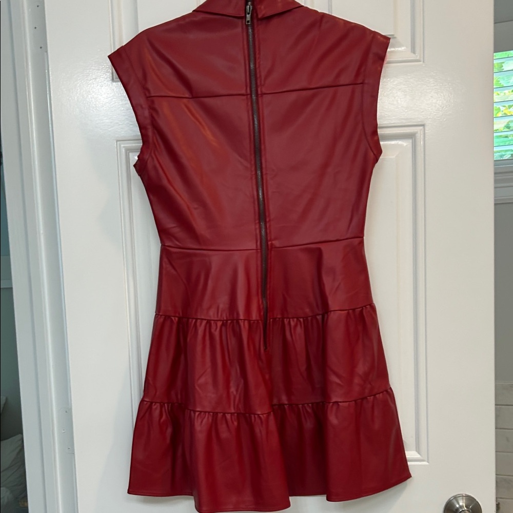 Pinch Cherry Red Faux Leather Apparel - Picture 4 of 4